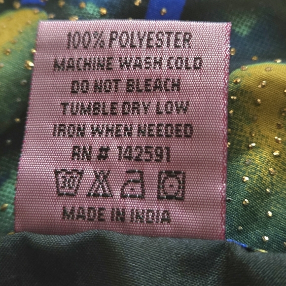 Bell Pepper One Size Maxi Vibrant Multicolor Kaftan Dress Shiny Tiny Gold Studs - Picture 16 of 16